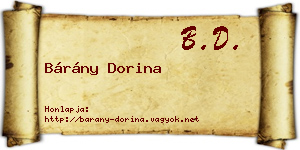 Bárány Dorina névjegykártya